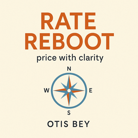 Promotional image for Hustle Stack Volume 2: Rate Reboot by Otis Bey — a freelance pricing strategy toolkit