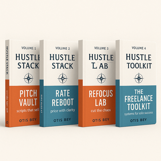 Cover image for Otis Bey’s Hustle Stack Master Collection, featuring all four freelance volumes in one digital bundle.